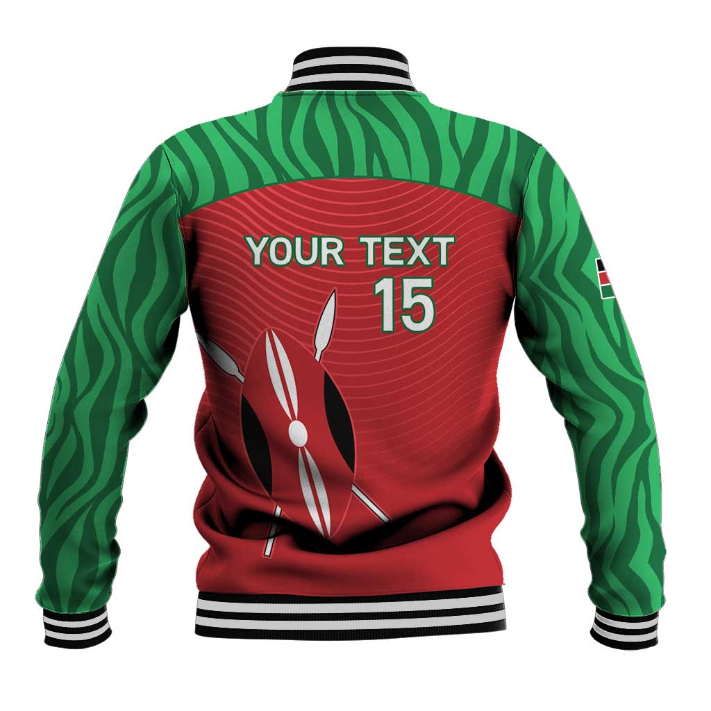 Custom Afro Athletics Kenya Baseball Jacket Kenyan Runner - Maasai Shield