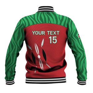 Custom Afro Athletics Kenya Baseball Jacket Kenyan Runner - Maasai Shield