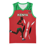 Custom Afro Athletics Kenya Basketball Jersey Kenyan Runner - Maasai Shield - African Pride