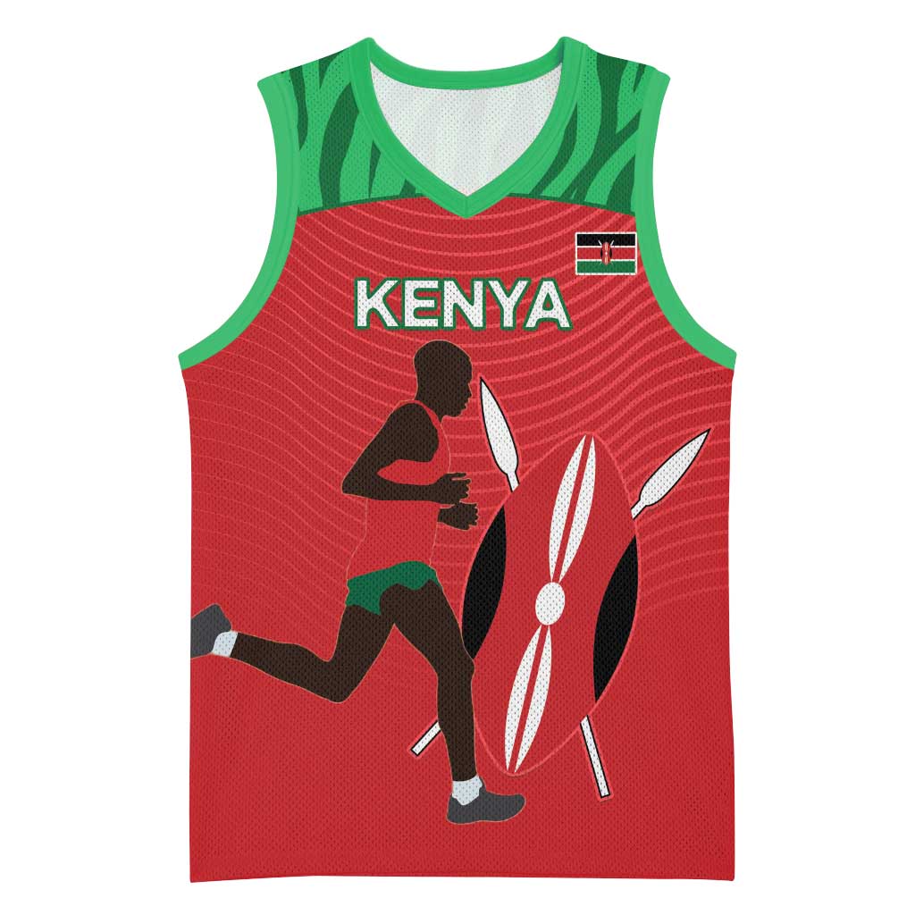 Custom Afro Athletics Kenya Basketball Jersey Kenyan Runner - Maasai Shield - African Pride