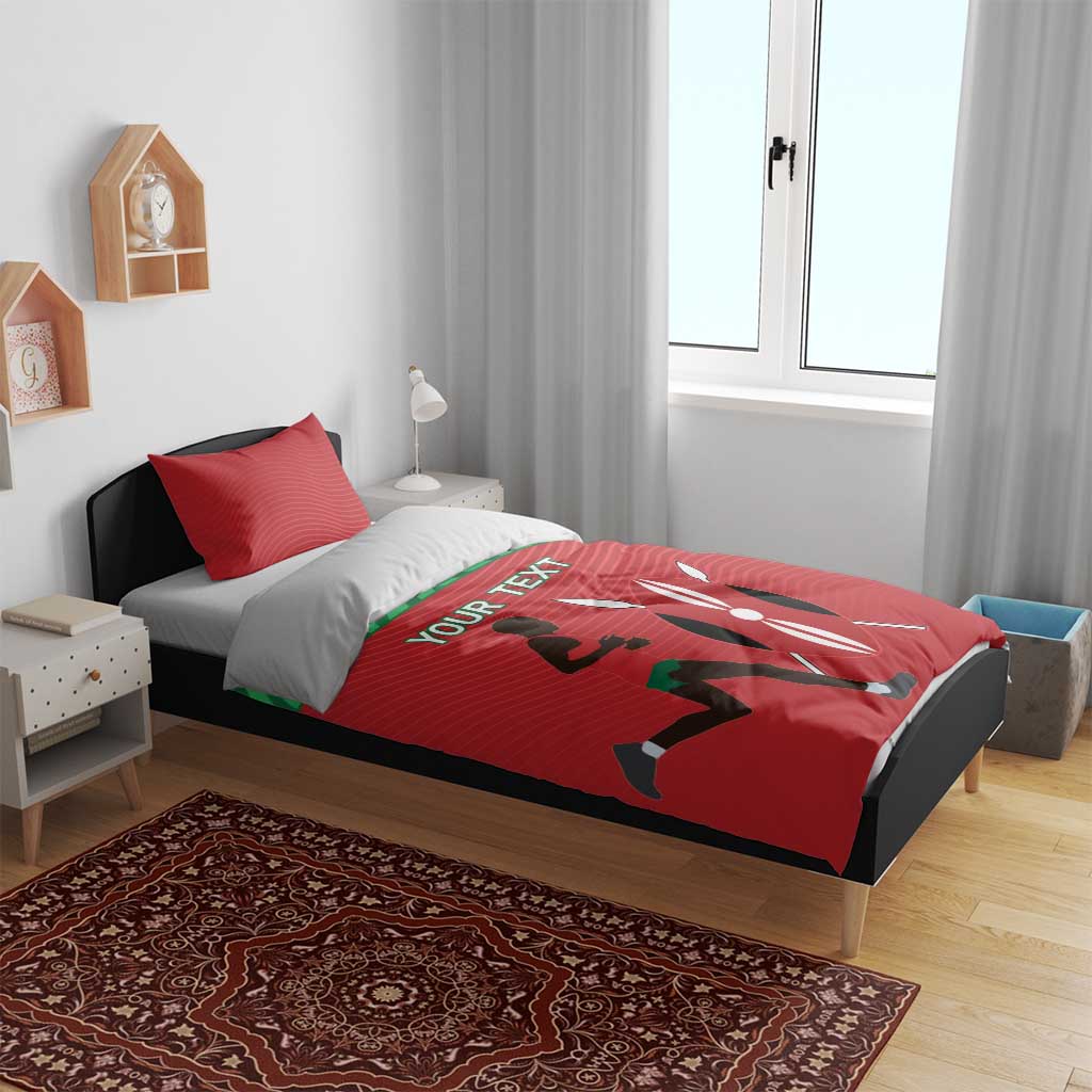 Custom Afro Athletics Kenya Bedding Set Kenyan Runner - Maasai Shield