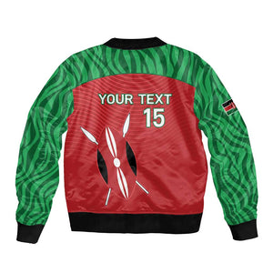 Custom Afro Athletics Kenya Bomber Jacket Kenyan Runner - Maasai Shield
