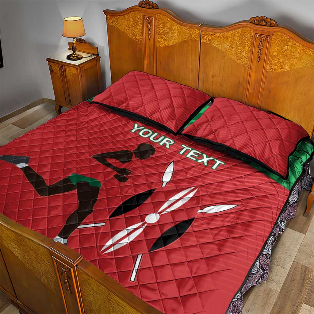 Custom Afro Athletics Kenya Quilt Bed Set Kenyan Runner - Maasai Shield