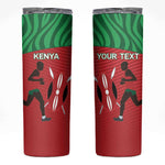 Custom Afro Athletics Kenya Skinny Tumbler Kenyan Runner - Maasai Shield
