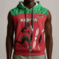 Custom Afro Athletics Kenya Sleeveless Zip Hoodie Kenyan Runner - Maasai Shield - African Pride