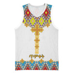 Happy Ethiopian Timkat Basketball Jersey Cross Mix Tilet Pattern - African Pride