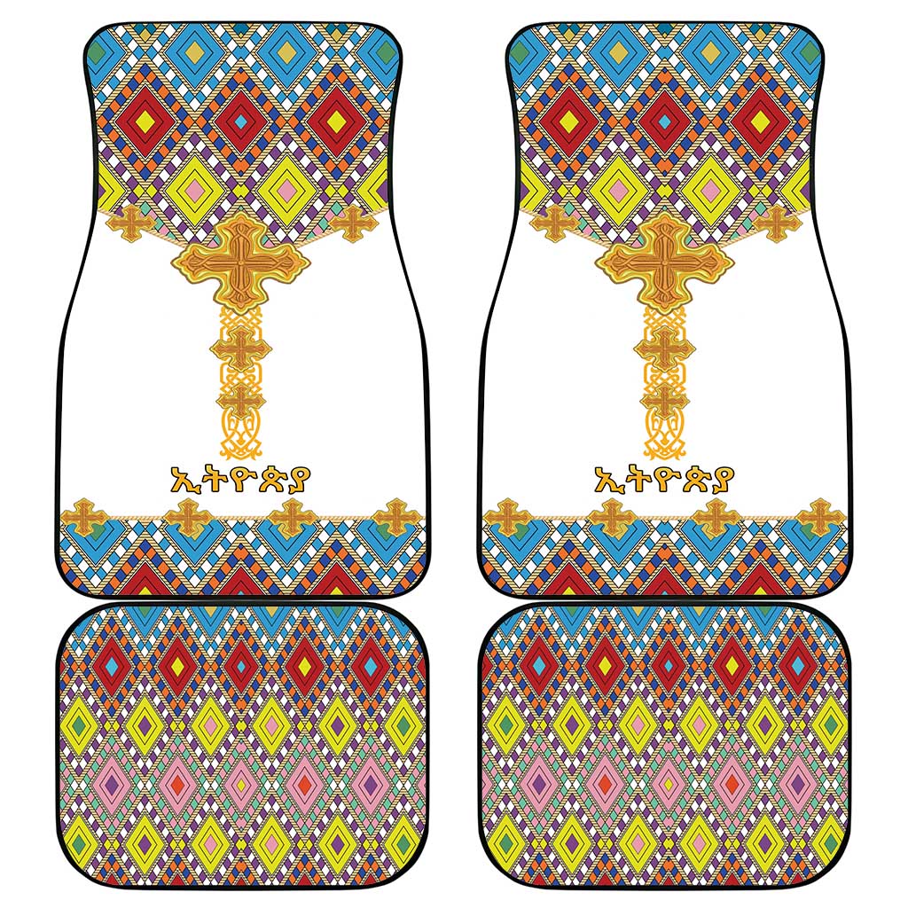 Happy Ethiopian Timkat Car Mats Cross Mix Tilet Pattern