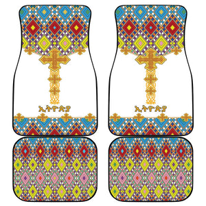 Happy Ethiopian Timkat Car Mats Cross Mix Tilet Pattern