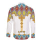 Happy Ethiopian Timkat Long Sleeve Button Shirt Cross Mix Tilet Pattern