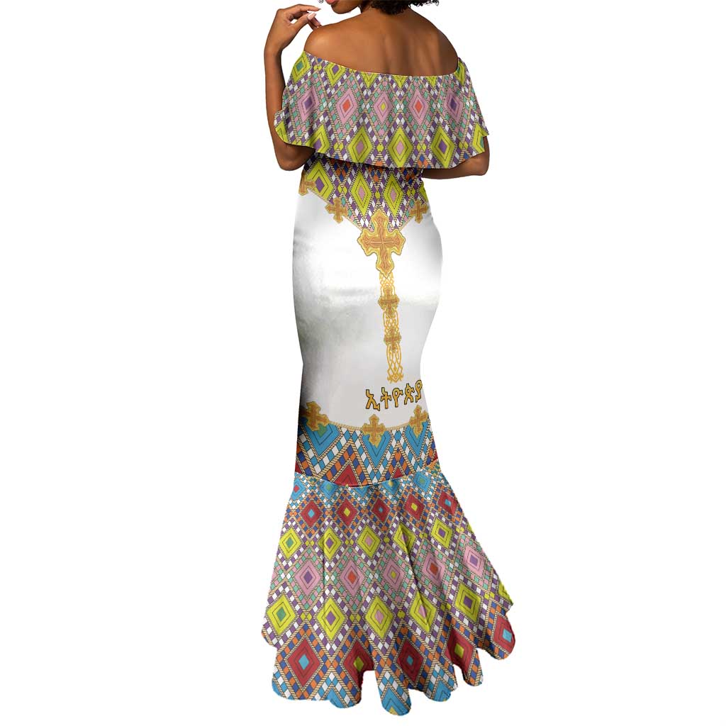 Happy Ethiopian Timkat Mermaid Dress Cross Mix Tilet Pattern