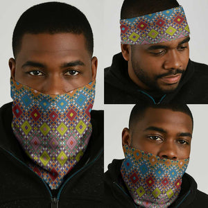 Happy Ethiopian Timkat Neck Gaiter Cross Mix Tilet Pattern - African Pride