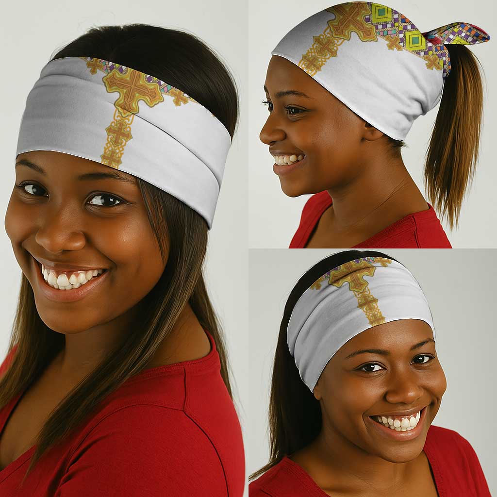 Happy Ethiopian Timkat Neck Gaiter Cross Mix Tilet Pattern LT15
