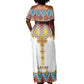 Happy Ethiopian Timkat Off Shoulder Maxi Dress Cross Mix Tilet Pattern