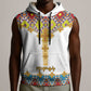 Happy Ethiopian Timkat Sleeveless Hoodie Cross Mix Tilet Pattern - African Pride