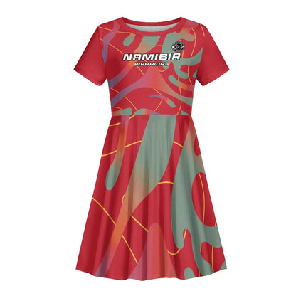 Afro Namibia Football Custom Kid Short Sleeve Dress Go Namibia Warriors - Sporty Style