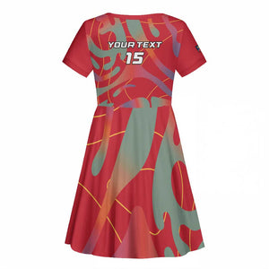 Afro Namibia Football Custom Kid Short Sleeve Dress Go Namibia Warriors - Sporty Style