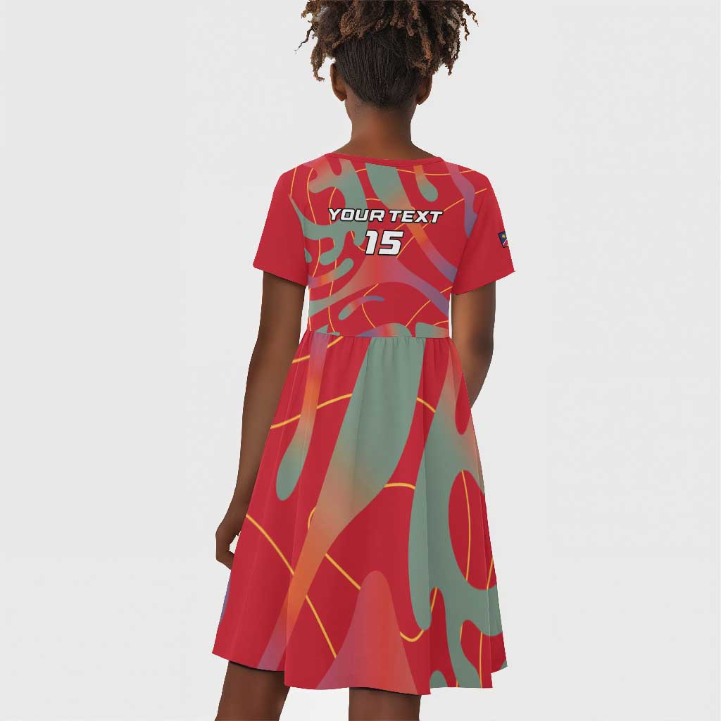 Afro Namibia Football Custom Kid Short Sleeve Dress Go Namibia Warriors - Sporty Style
