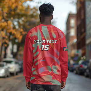 Afro Namibia Football Custom Long Sleeve Shirt Go Namibia Warriors - Sporty Style