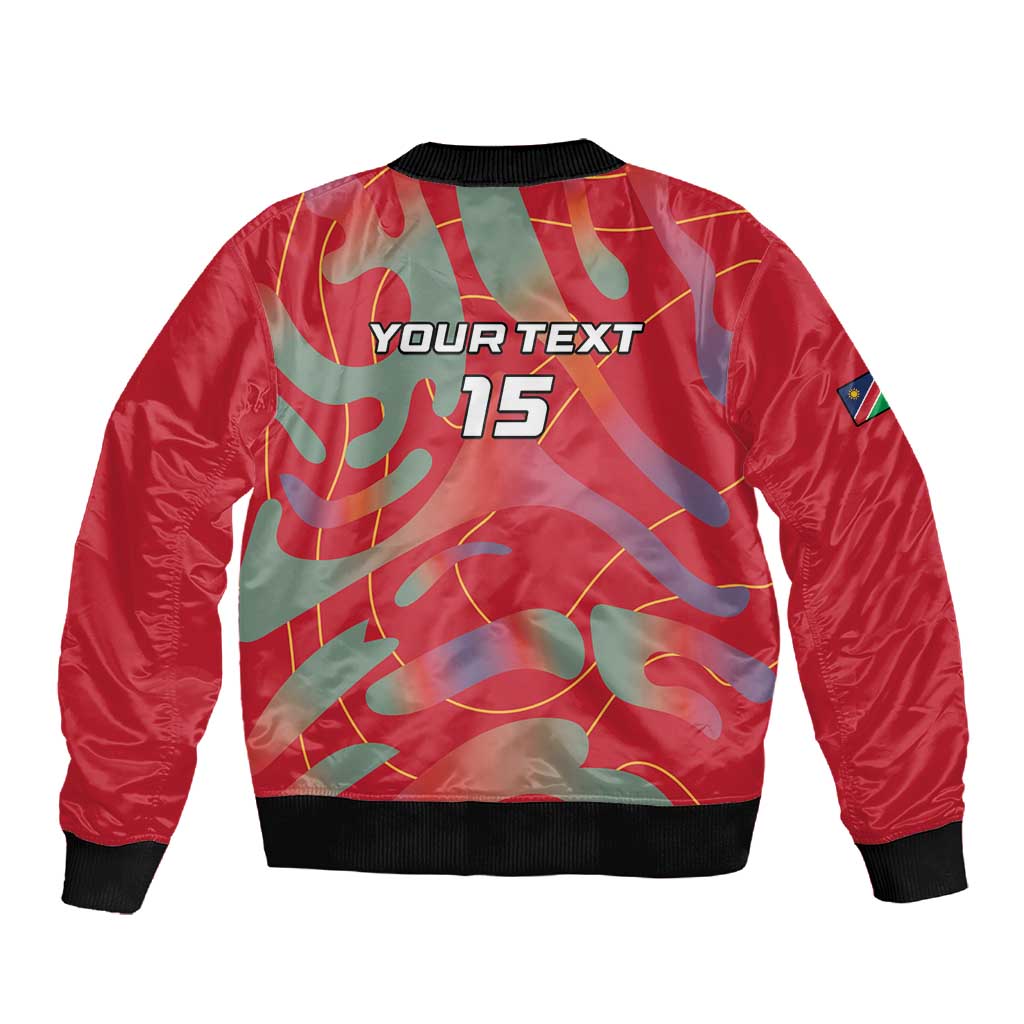 Afro Namibia Football Custom Sleeve Zip Bomber Jacket Go Namibia Warriors - Sporty Style