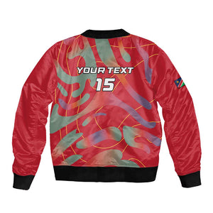Afro Namibia Football Custom Sleeve Zip Bomber Jacket Go Namibia Warriors - Sporty Style