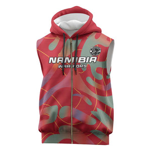 Afro Namibia Football Custom Sleeveless Zip Hoodie Go Namibia Warriors - Sporty Style - African Pride