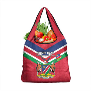 Personalised Namibia Grocery Bag Coat Of Arms With Flag Map - Happy Independence Day