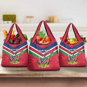 Personalised Namibia Grocery Bag Coat Of Arms With Flag Map - Happy Independence Day