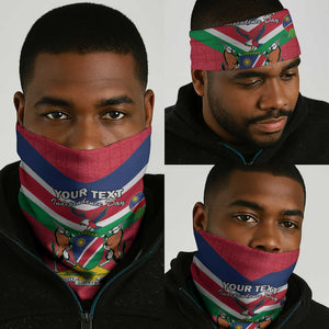Personalised Namibia Neck Gaiter Coat Of Arms Flag Map - Happy Independence Day LT15