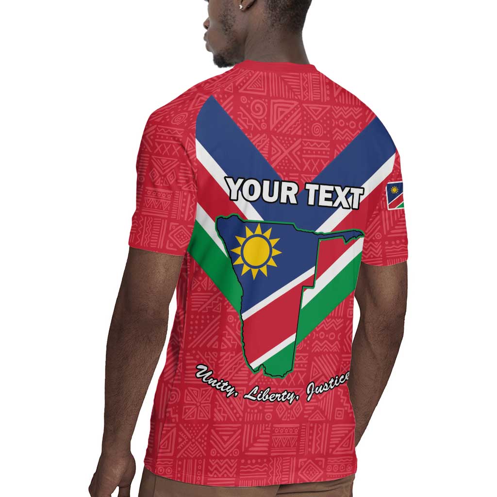 Personalised Namibia Rugby Jersey Coat Of Arms With Flag Map - Happy Independence Day