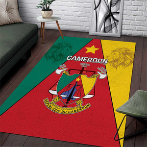 Cameroon National Day Area Rug Lion Mix Coat Of Arms Style