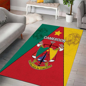 Cameroon National Day Area Rug Lion Mix Coat Of Arms Style
