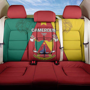 Cameroon National Day Back Car Seat Cover Lion Mix Coat Of Arms Style