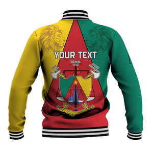 Personalised Cameroon National Day Baseball Jacket Lion Mix Coat Of Arms Style