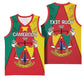Personalised Cameroon National Day Basketball Jersey Lion Mix Coat Of Arms Style - African Pride
