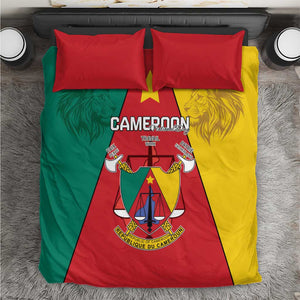 Cameroon National Day Bedding Set Lion Mix Coat Of Arms Style