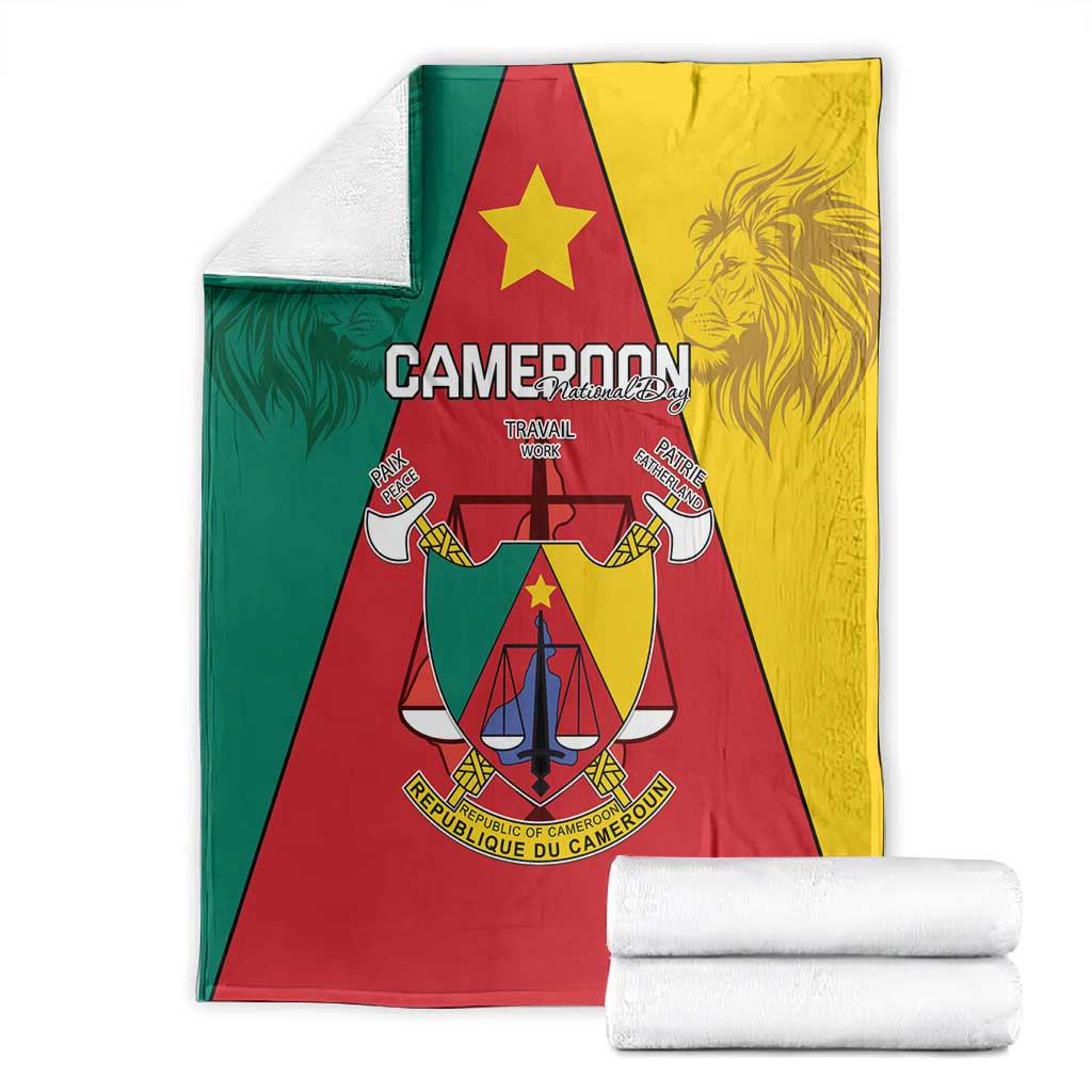 Cameroon National Day Blanket Lion Mix Coat Of Arms Style