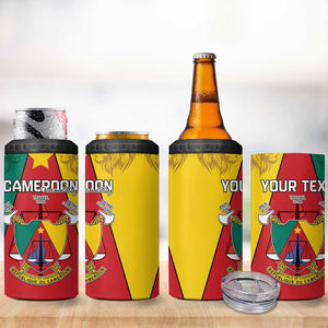 Personalised Cameroon National Day 4 in 1 Can Cooler Tumbler Lion Mix Coat Of Arms Style