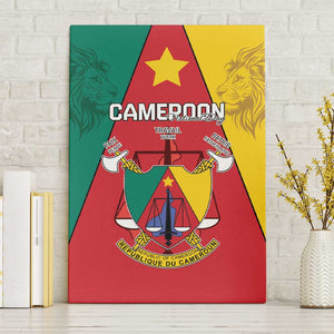 Cameroon National Day Canvas Wall Art Lion Mix Coat Of Arms Style