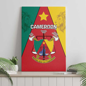 Cameroon National Day Canvas Wall Art Lion Mix Coat Of Arms Style