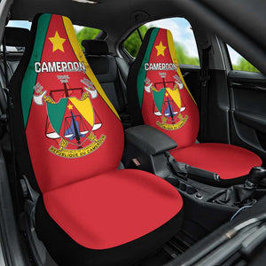 Cameroon National Day Car Seat Cover Lion Mix Coat Of Arms Style