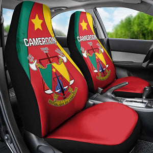 Cameroon National Day Car Seat Cover Lion Mix Coat Of Arms Style