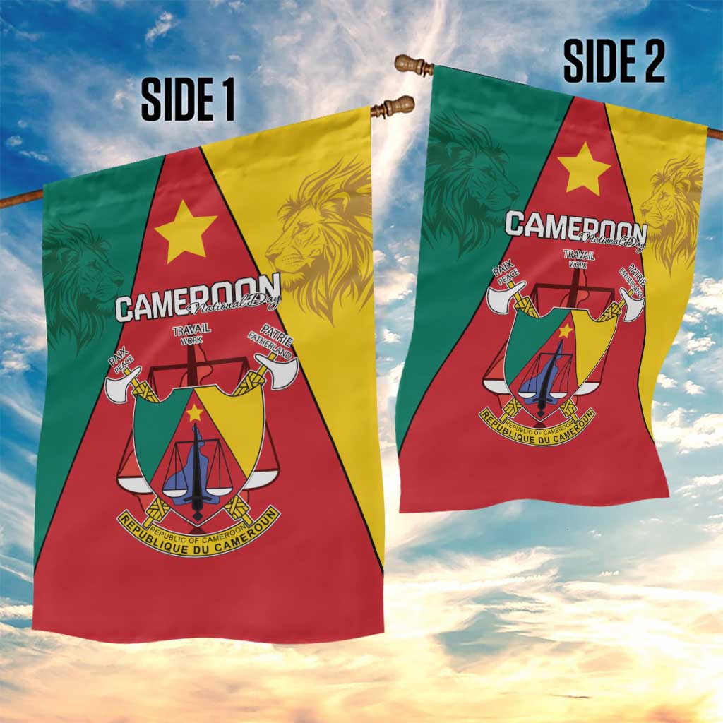 Cameroon National Day Garden Flag Lion Mix Coat Of Arms Style