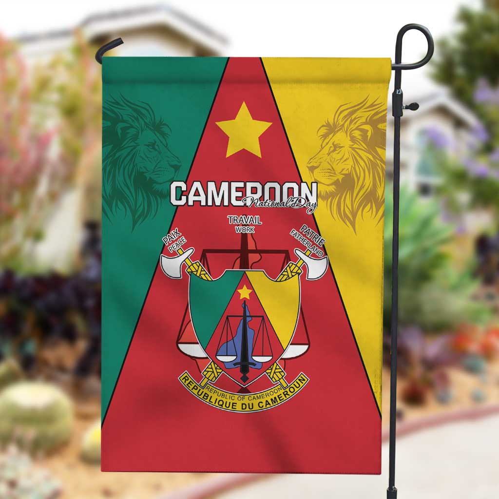 Cameroon National Day Garden Flag Lion Mix Coat Of Arms Style
