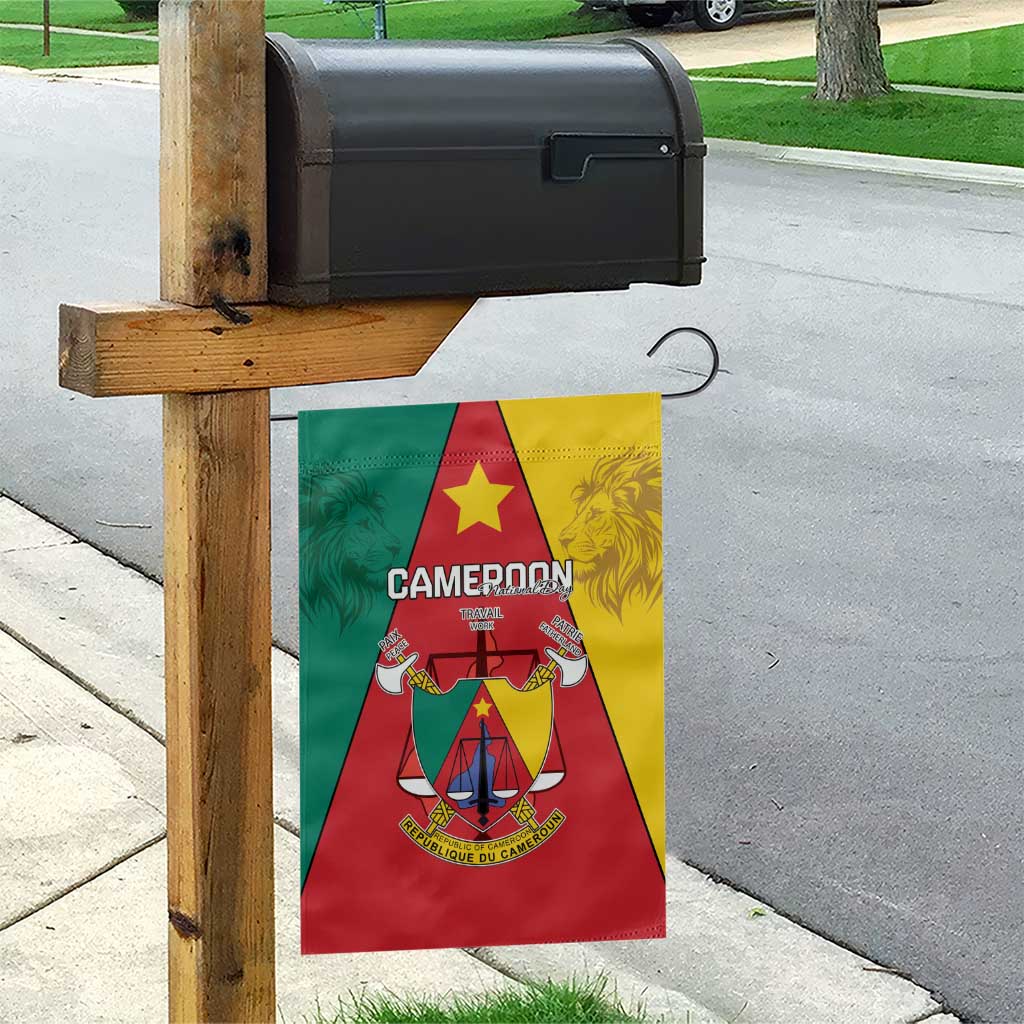 Cameroon National Day Garden Flag Lion Mix Coat Of Arms Style