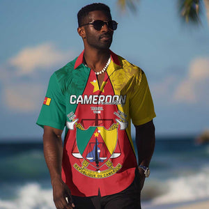 Personalised Cameroon National Day Hawaiian Shirt Lion Mix Coat Of Arms Style
