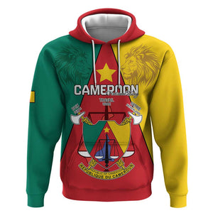 Personalised Cameroon National Day Hoodie Lion Mix Coat Of Arms Style