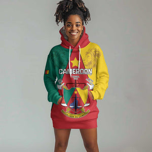 Personalised Cameroon National Day Hoodie Dress Lion Mix Coat Of Arms Style