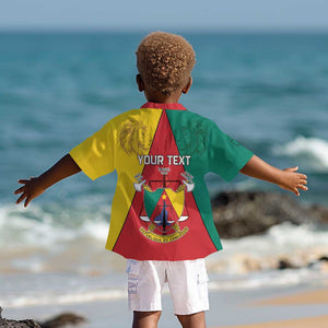 Personalised Cameroon National Day Kid Hawaiian Shirt Lion Mix Coat Of Arms Style
