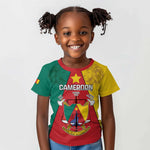 Personalised Cameroon National Day Kid T shirt Lion Mix Coat Of Arms Style