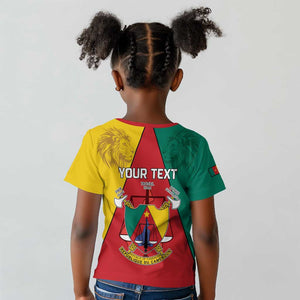 Personalised Cameroon National Day Kid T shirt Lion Mix Coat Of Arms Style